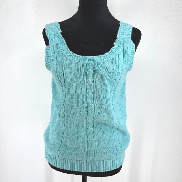 Sweetbriar Sweaters - Sweetbriar Womens Cable Knit Sweater Vest Top Size S Sleeveless Tie Milkmaid VTG